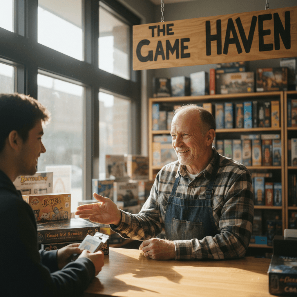 Store owner engaged with daily operations