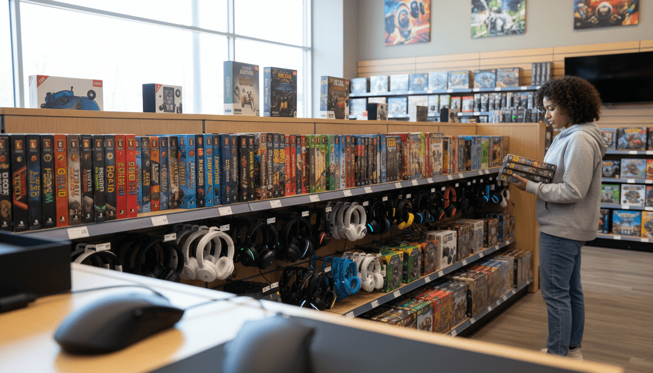 Galaxy Games Trading storefront with organized game and accessory displays
