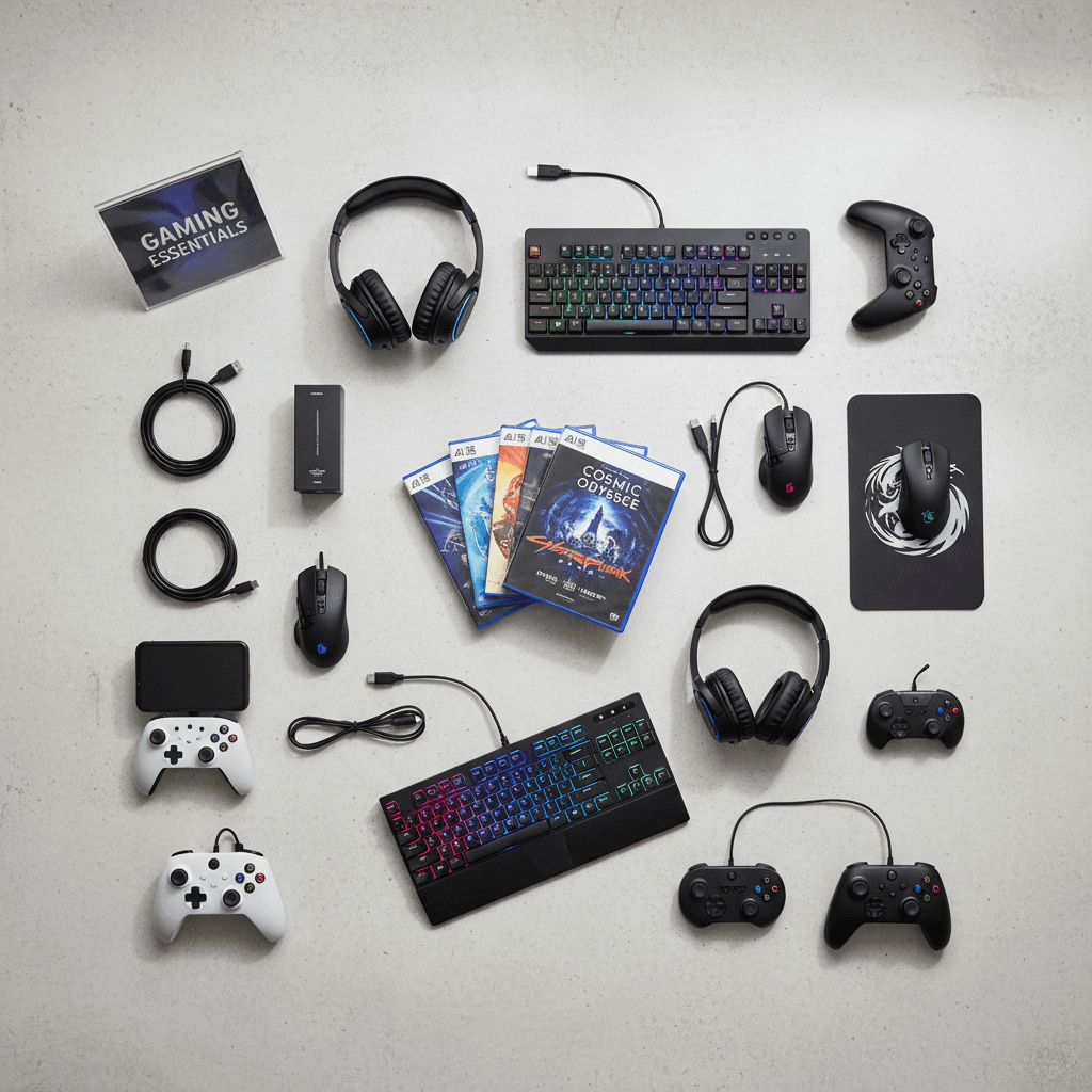 Gaming products arranged for retail display